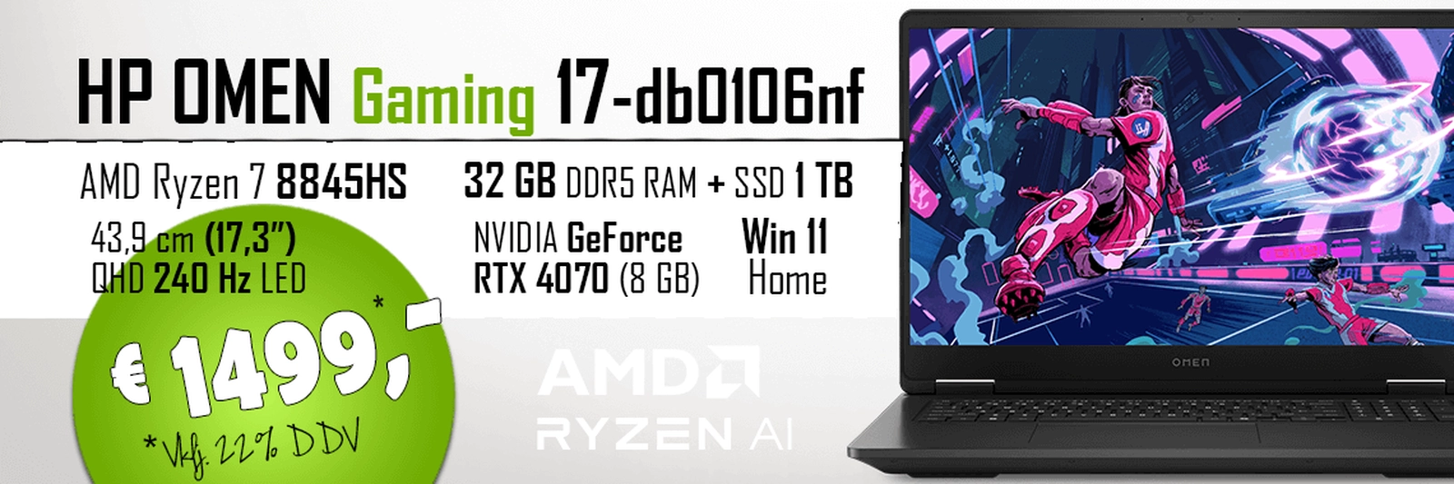 HP OMEN Gaming 17-db prenosnik za samo 1499€ z DDV
