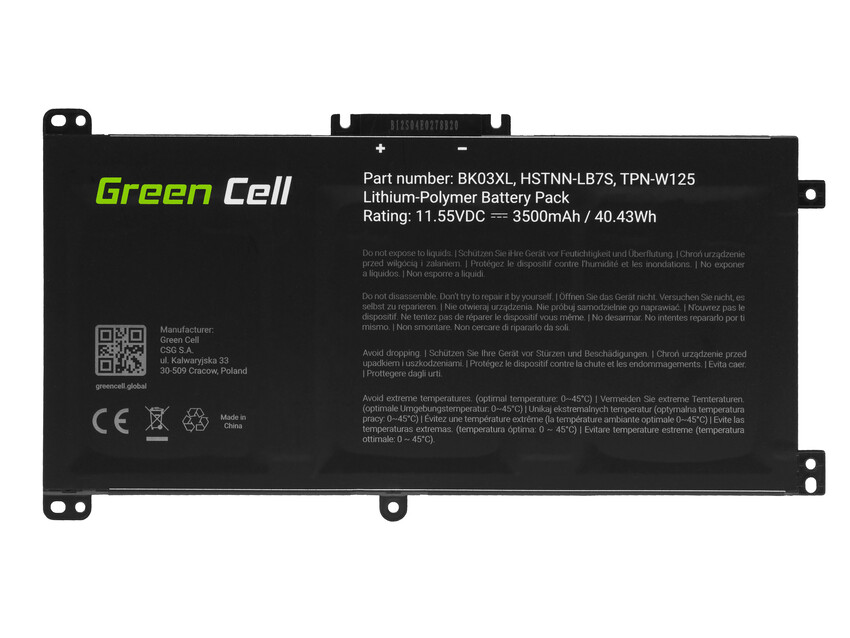 Green Cell baterija BK03XL za HP Pavilion x360 14-BA 14-BA015NW 14-BA022NW 14-BA024NW 14-BA102NW 14-BA104NW (HP167)