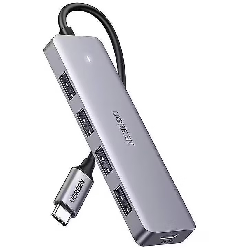 USB HUB / razdelilec Ugreen 4× USB 3.0 + USB-C siv 64266