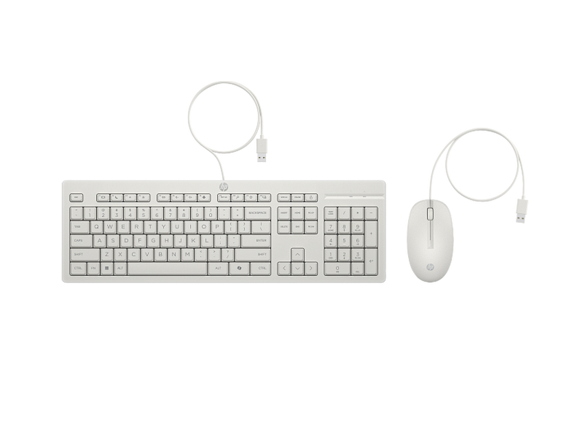 Tipkovnica in miška USB HP 225 Combo bela