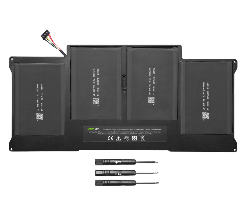 baterija Green Cell A1377 A1405 A1496 to Apple MacBook Air 13 A1369 A1466 2010, 2011, 2012, 2013, 2014, 2015, 2017 (AP14V2)
