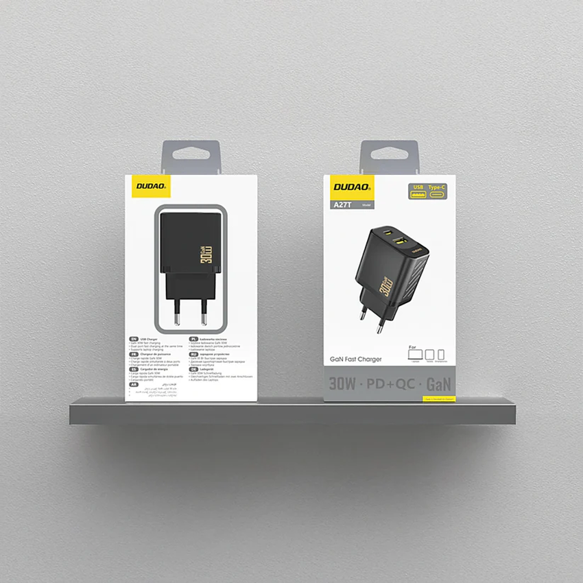 Polnilec za telefon Dudao A27TEU GaN 30W 1x USB-C 1x USB-A