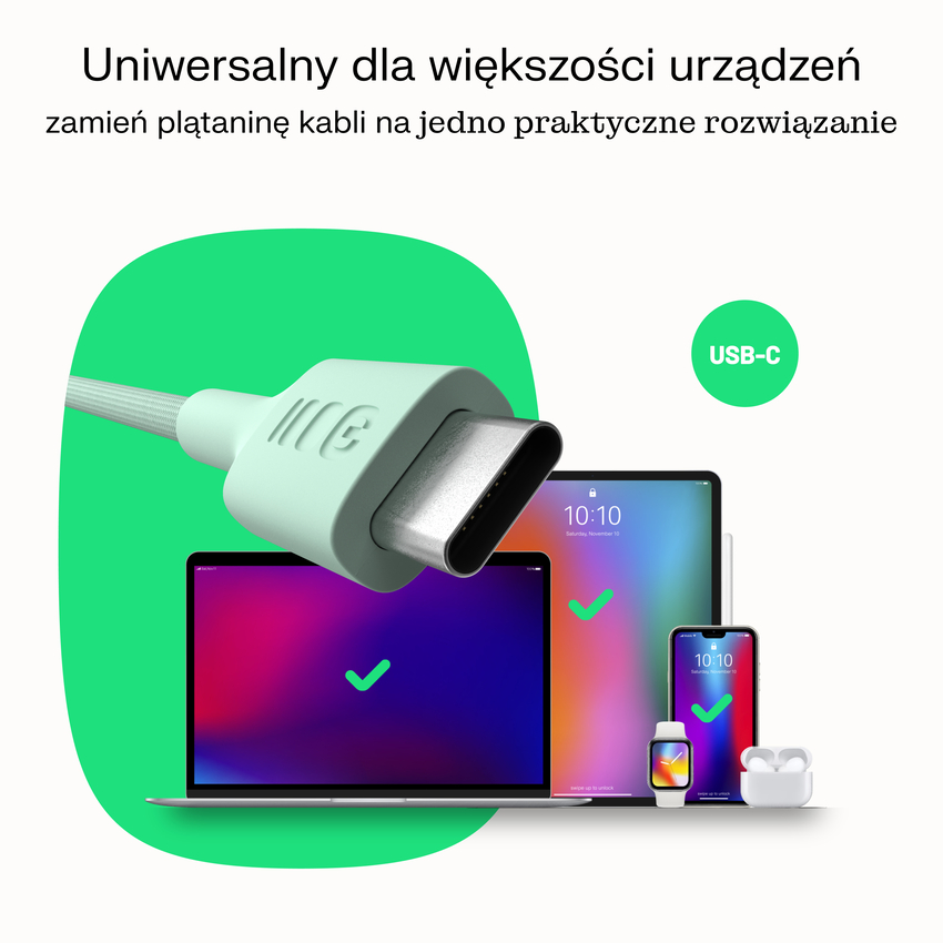 USB-C kabel 1.2m 100W Greencell PowerStream Fast Charging PD Panther Black (KABGC100PS120PB)