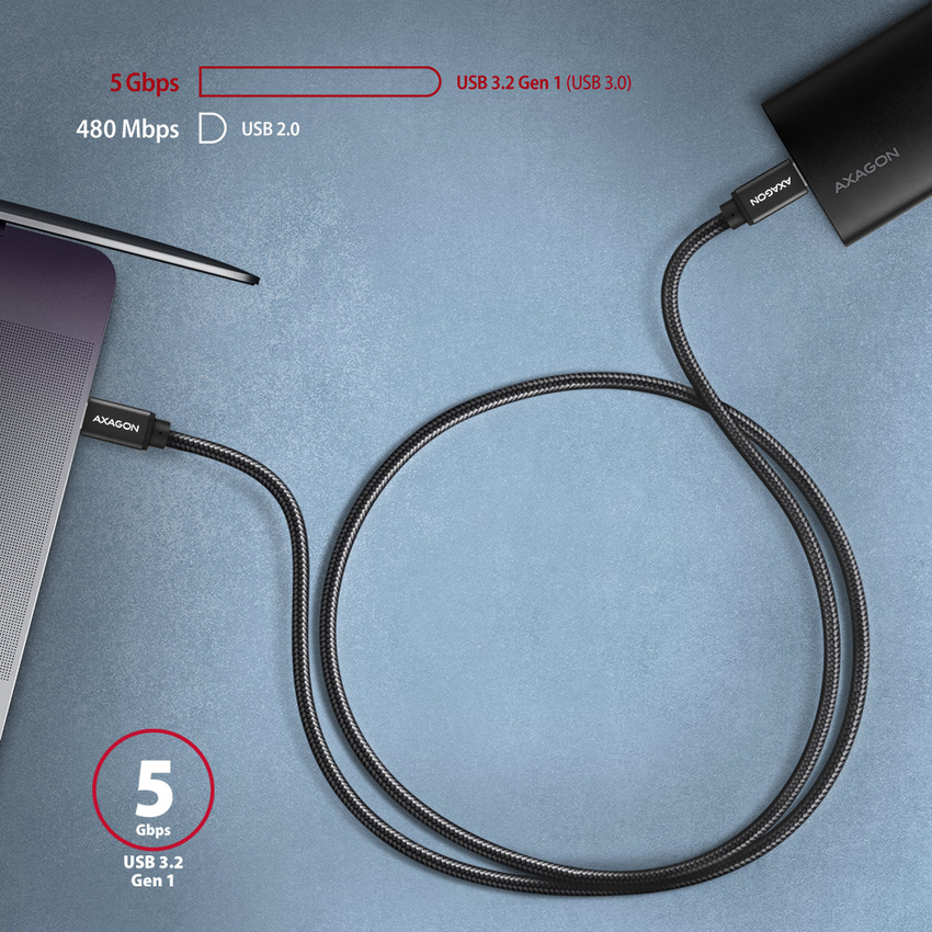 Kabel AXAGON BUCM3-CM20AB Kabel USB-C 3.2 Gen1