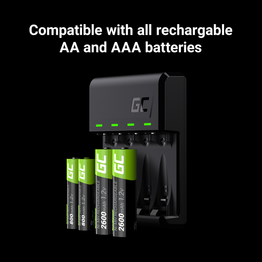 Green Cell GC Vitalpolnilec Ni-MH AA and AAA baterija napajanje with Micro USB and USB-C port (GRADGC01)