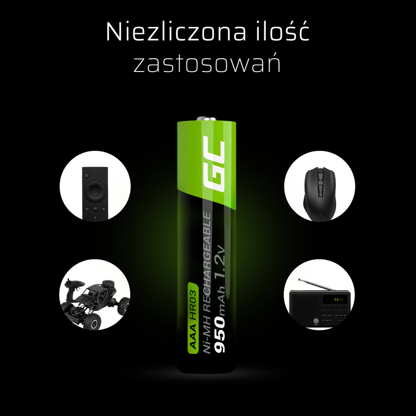 Green Cell 16x AAA HR03 950mAh baterija (GR12)