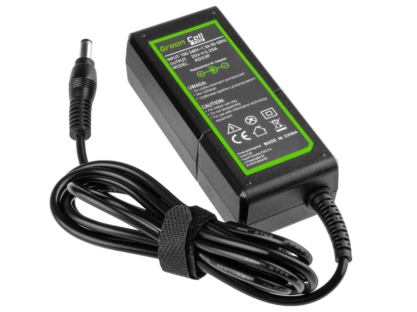 Green Cell PRO polnilec / AC Adapter 20V 3.25A 65W za Lenovo B560 B570 G530 G550 G560 G575 G580 G580a G585 IdeaPad Z560 Z570 (AD33P)