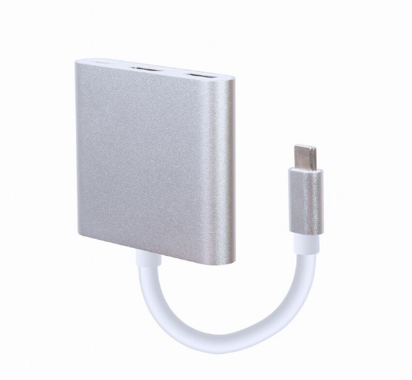Adapter/mini dock USB-C na HDMI, USB-A 3.0, USB-C Cablexpert Gembird HDMIF-02-SV