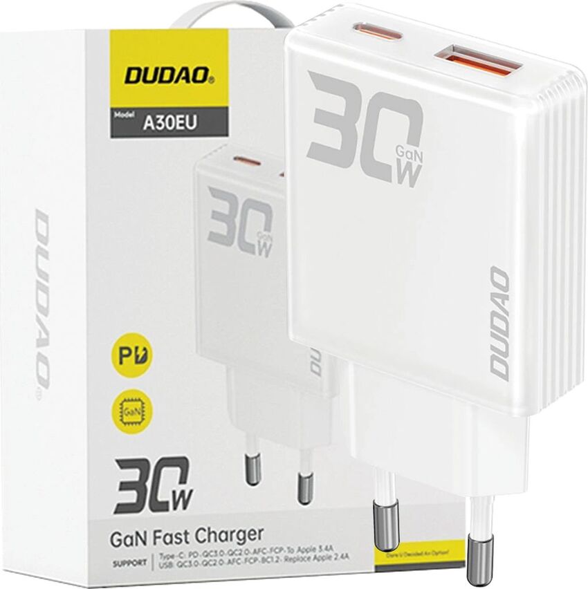 Polnilec za telefon Dudao A30EU GaN 30W USB-C A30EUCC