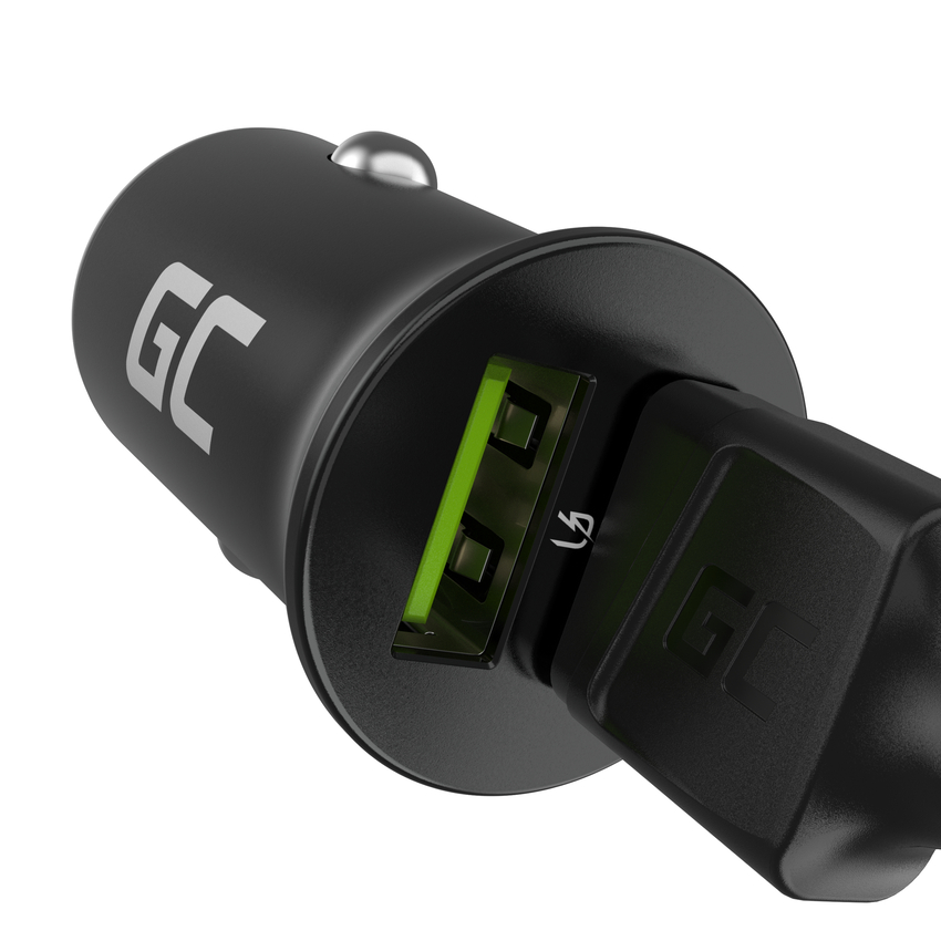 Green Cell avtomobilski polnilec 36W GC PowerRide Nano36 mit 2x USB-A Ultra Charge hitro polnjenje (CADM-GC-36AA)