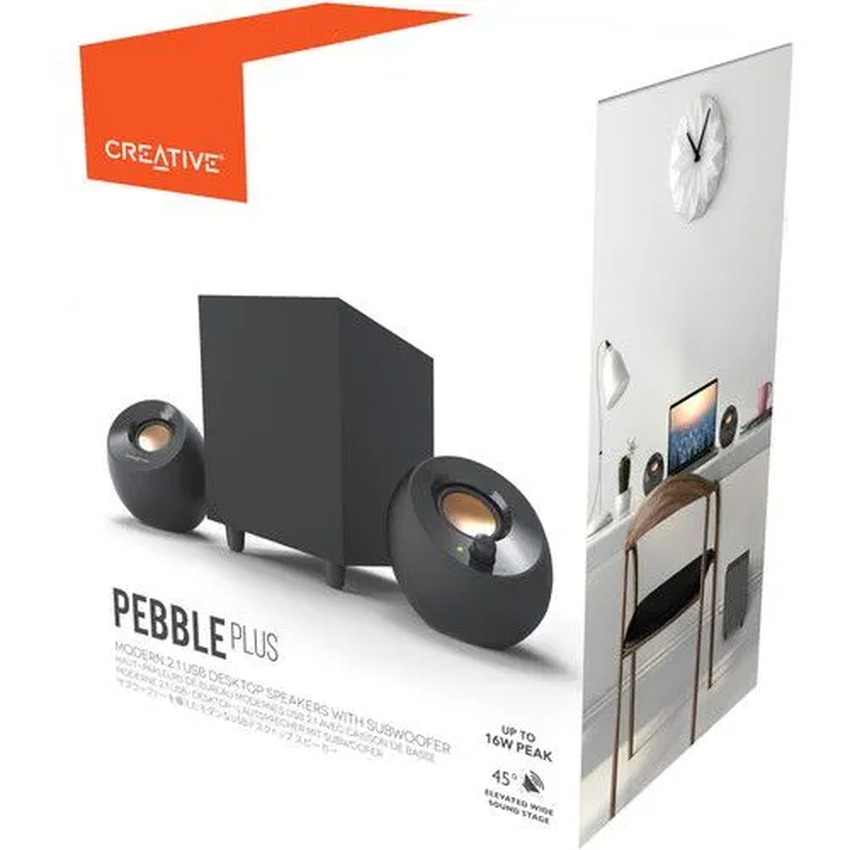 Zvočnik sistem 2.1 Creative Labs Creative Pebble Plus 16W Black