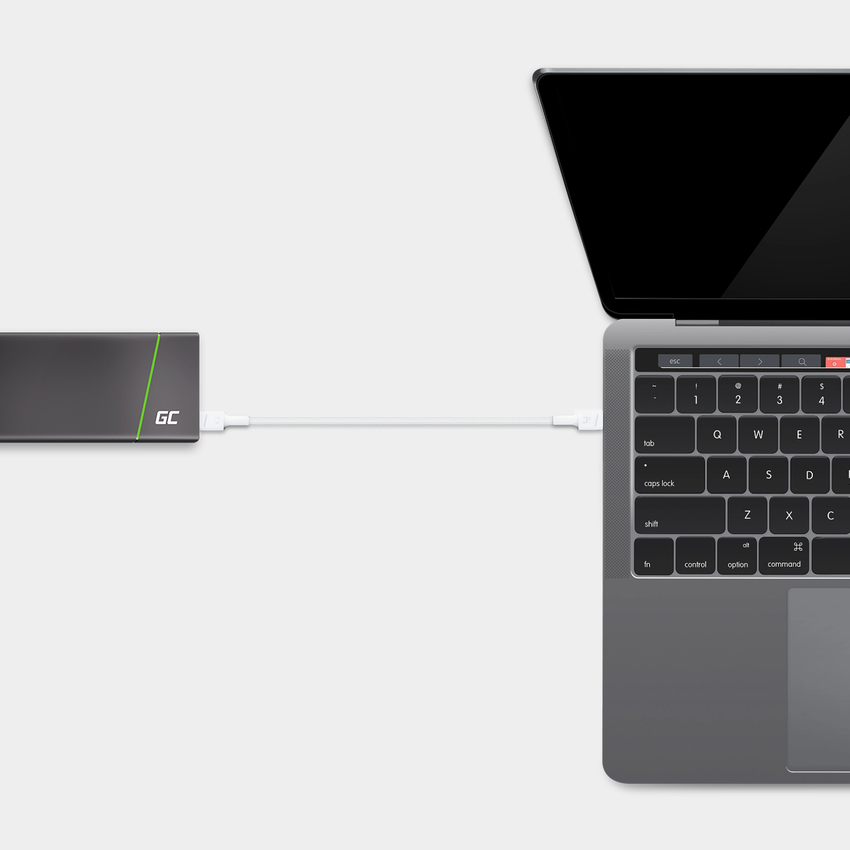 kabel bel USB-C Type C 30cm Green Cell PowerStream s hitrim polnjenjem napajalni kabel 60W, Ultra Charge, Quick Charge 3.0 (KABGC31W)