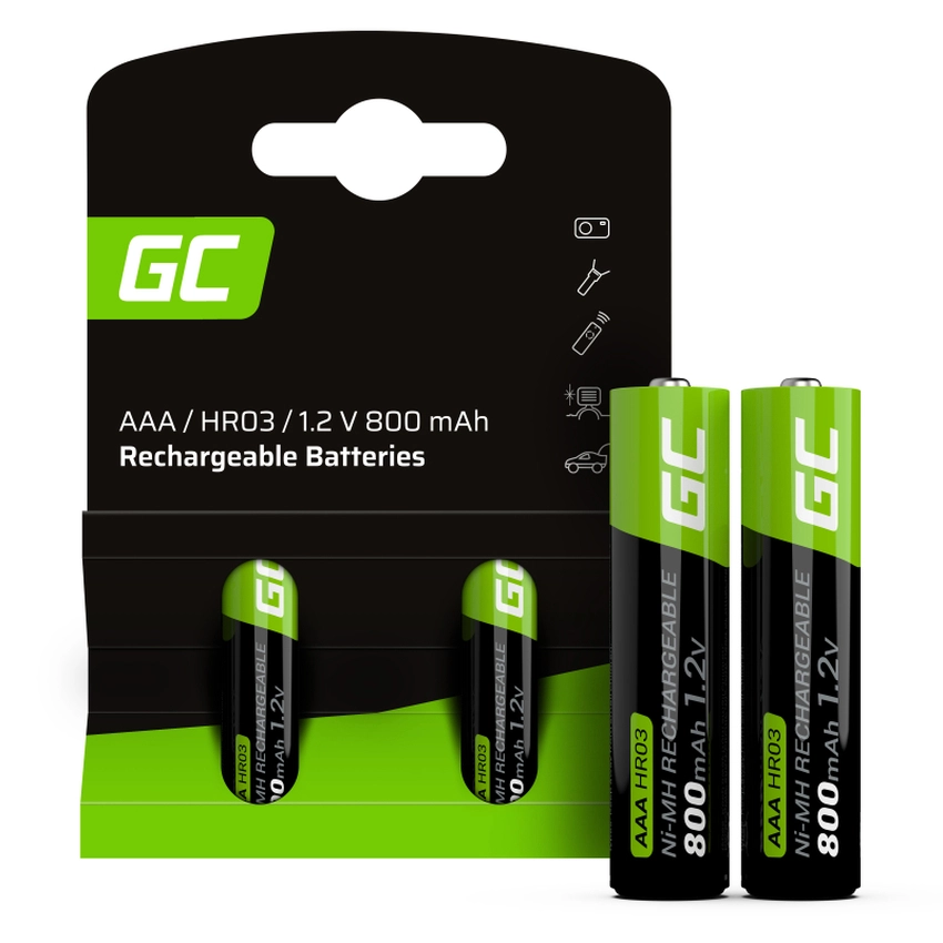 Green Cell polnilne baterije 2x AAA HR03 800mAh (GR08)