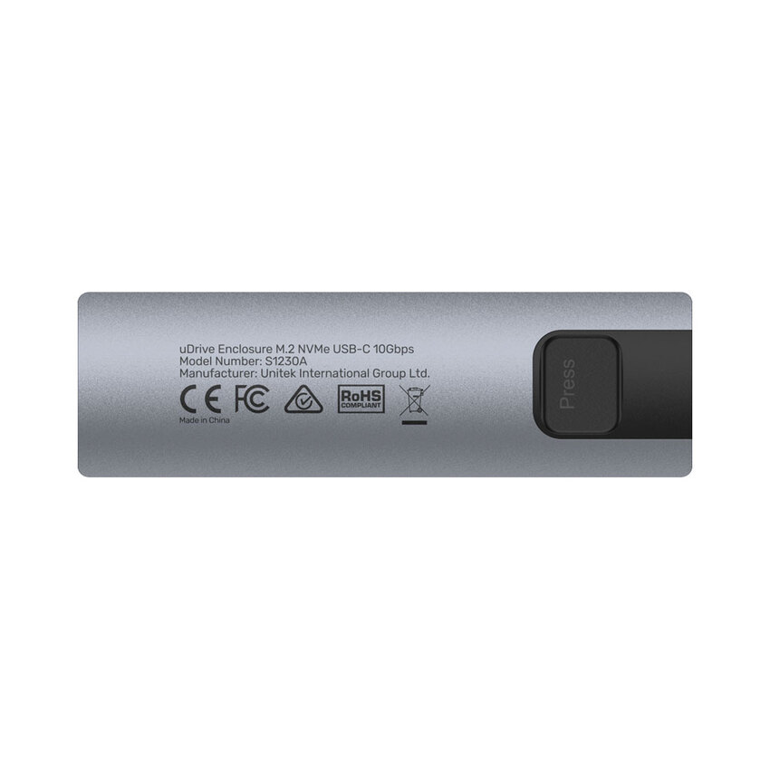 Ohišje za M.2 SSD disk uDrive M.2 NVMe/SATA 10Gbps S1230A
