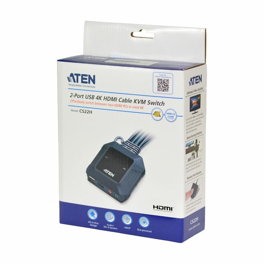 KVM stikalo HDMI-USB CS22H-AT Aten 4K