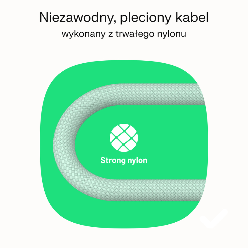 USB-C kabel 2m 100W Greencell PowerStream Fast Charging PD Snow bel (KABGC100PS200SW)