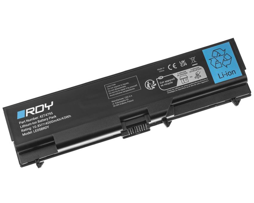 RDY Laptop baterija 42T4235 42T4795 za Lenovo ThinkPad L510 L512 L520 SL410 SL510 T410 T410i T420 T420i T510 T520 W510 W520 (LE05BRDY)