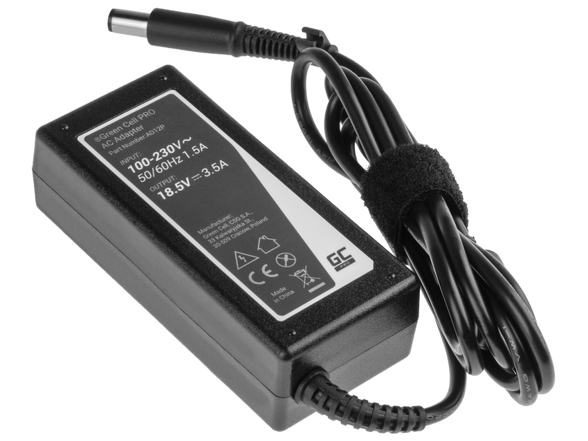 Green Cell PRO polnilec / AC Adapter 18.5V 3.5A 65W za HP 250 G1 255 G1 ProBook 450 G2 455 G2 Compaq Presario CQ56 CQ57 CQ58 (AD12P)