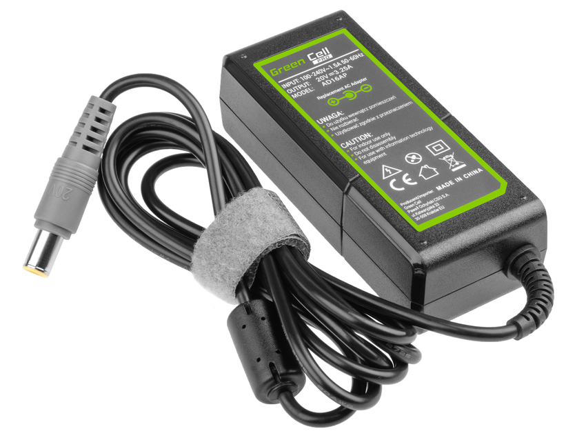 Green Cell PRO polnilec / AC Adapter 20V 3.25A 65W za Lenovo B580 B590 ThinkPad T400 T410 T420 T430 T430s T60 T61 X201 X220 X230 (AD16AP)