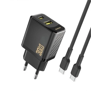 Polnilec za telefon Dudao A27TCEU GaN 30W 1x USB-C 1x USB A + USB-C kabel 1M